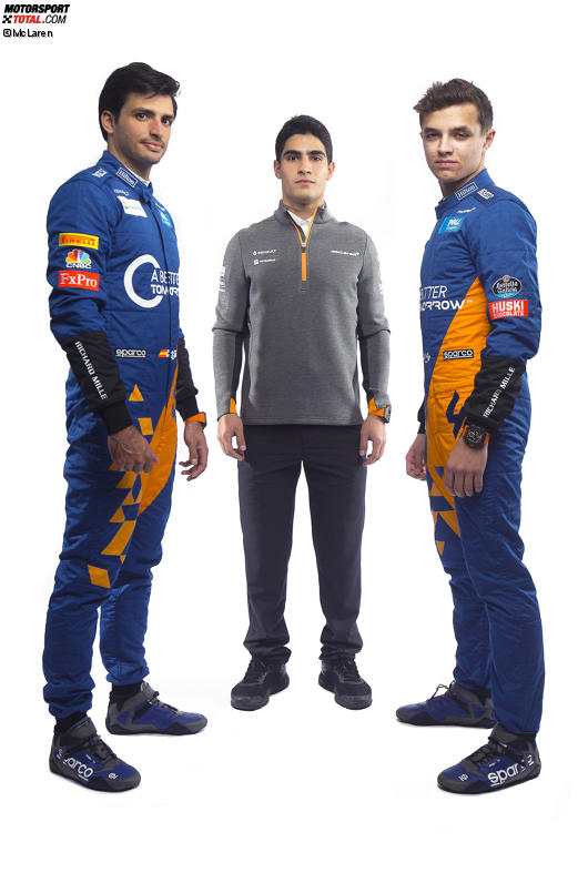 Lando Norris (McLaren), Carlos Sainz (McLaren) und Sergio Sette Camara 