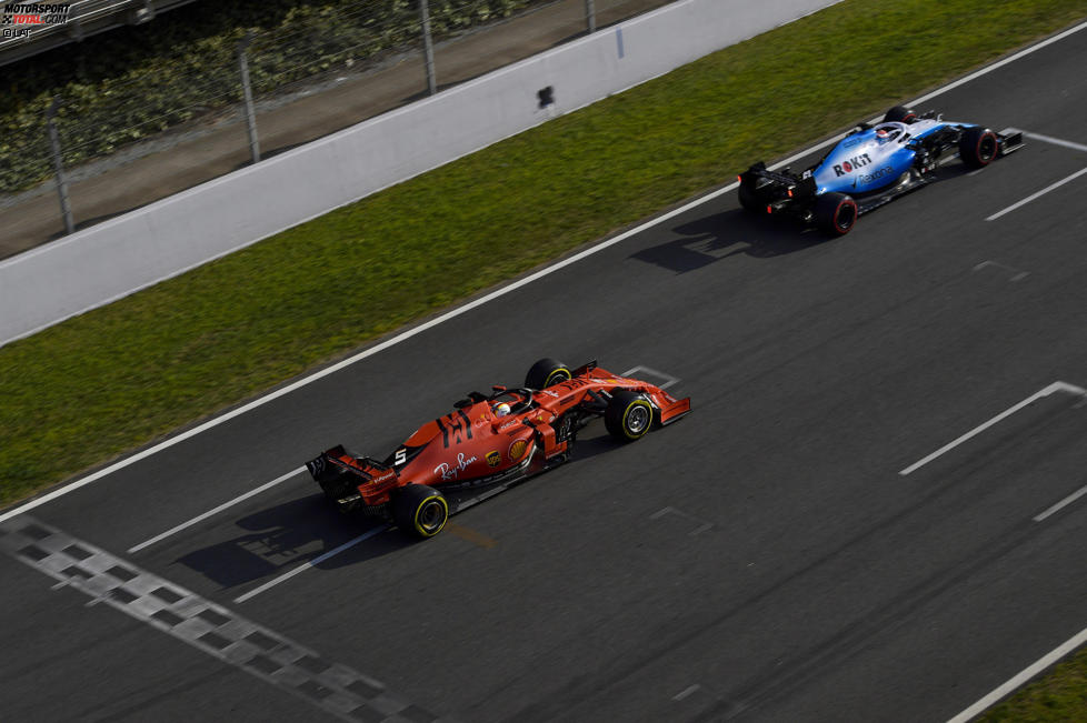 George Russell (Williams) und Sebastian Vettel (Ferrari) 