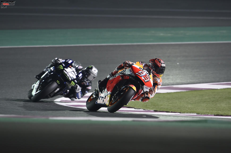 Marc Marquez (Honda) vor Maverick Vinales (Yamaha) 