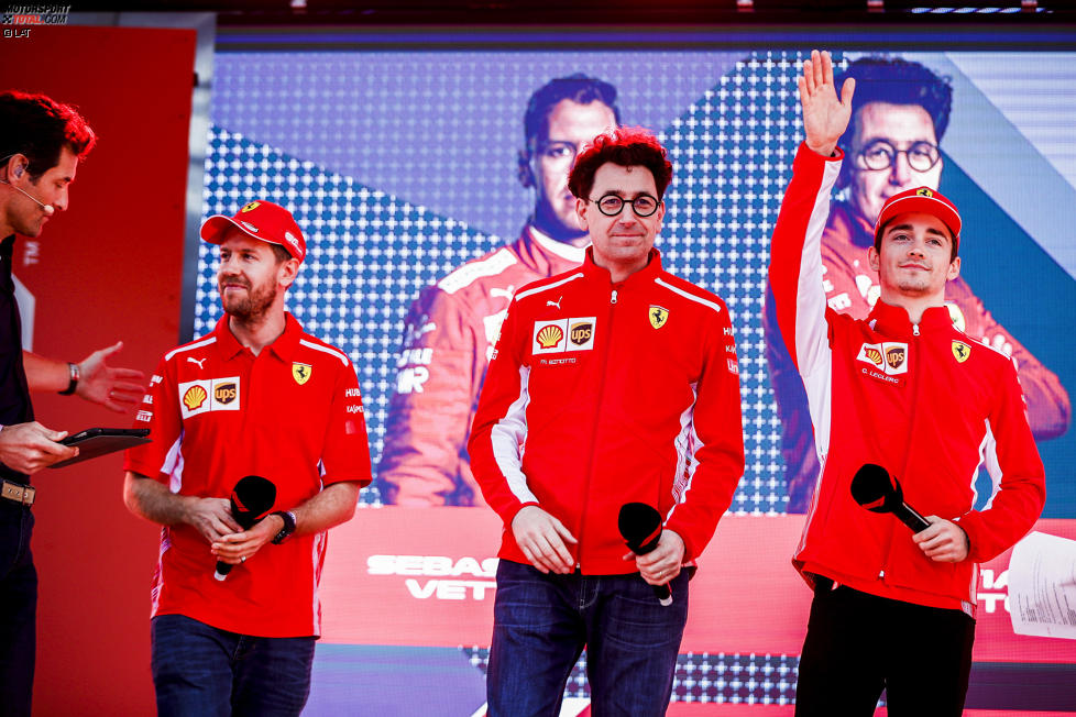 Mark Webber, Sebastian Vettel (Ferrari) und Charles Leclerc (Ferrari) 