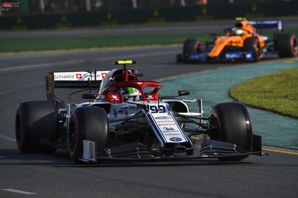 Antonio Giovinazzi (Alfa Romeo) und Lando Norris (McLaren) 