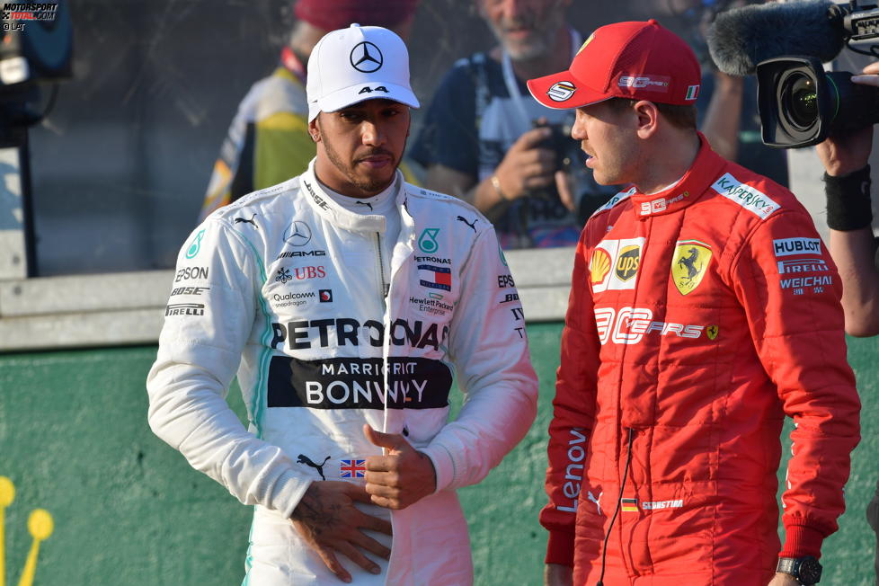 Lewis Hamilton (Mercedes) und Sebastian Vettel (Ferrari) 