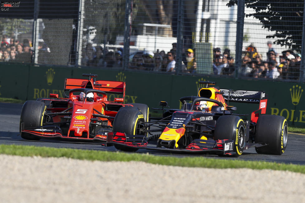 Max Verstappen (Red Bull) und Sebastian Vettel (Ferrari) 