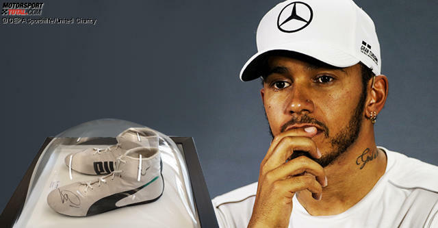 Ersteigern Sie getragene und signierte Rennschuhe vom amtierenden Formel 1-Weltmeister Lewis Hamilton