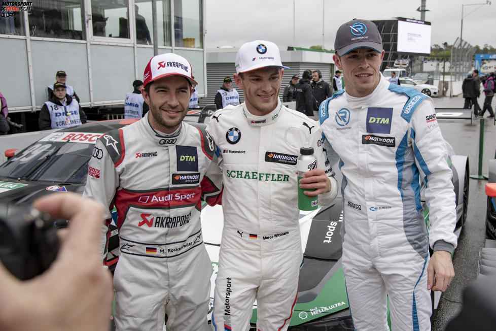 Mike Rockenfeller (Phoenix-Audi), Marco Wittmann (RMG-BMW) und Paul di Resta (R-Motorsport Aston Martin) 