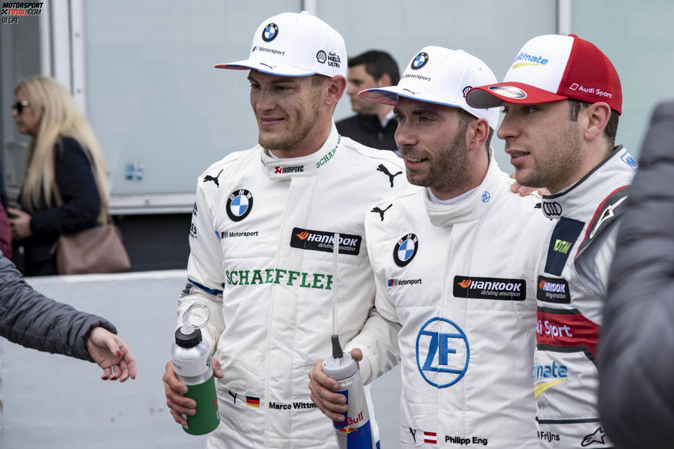 Marco Wittmann (RMG-BMW), Philipp Eng (RBM-BMW) und Robin Frijns (Abt-Audi) 