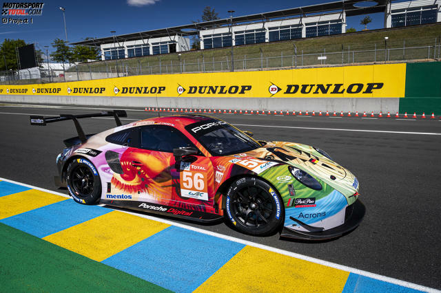 Mit diesem farbenfrohen Design fährt Project 1 bei den 24h Le Mans.