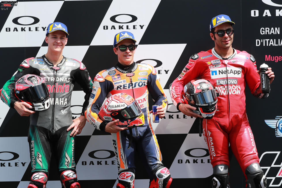 Marc Marquez (Honda), Fabio Quartararo (Petronas Yamaha) und Danilo Petrucci (Ducati) 