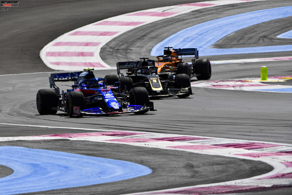 Alexander Albon (Toro Rosso), Romain Grosjean (Haas) und Carlos Sainz (McLaren) 