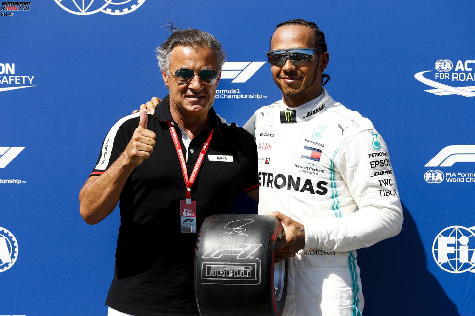 Lewis Hamilton (Mercedes) und Jean Alesi 