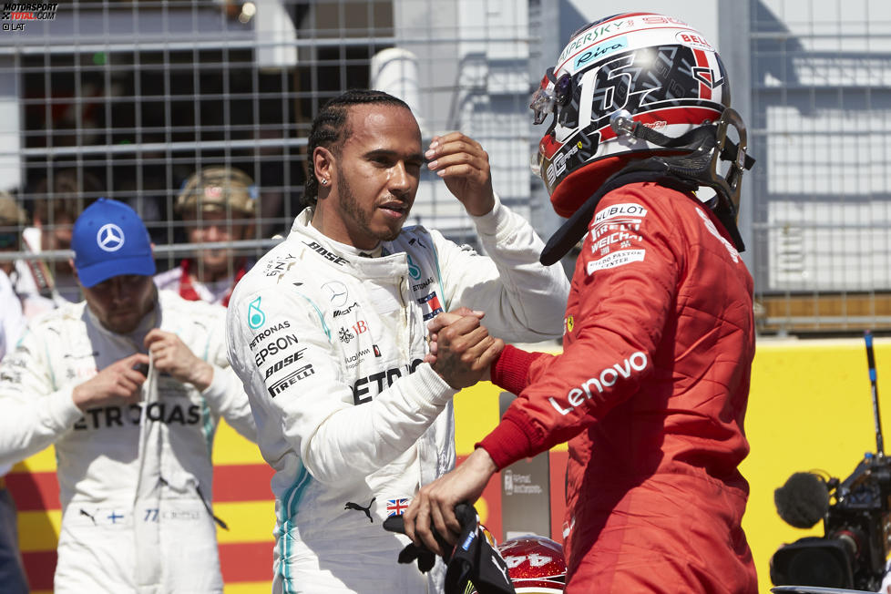 Lewis Hamilton (Mercedes) und Charles Leclerc (Ferrari) 