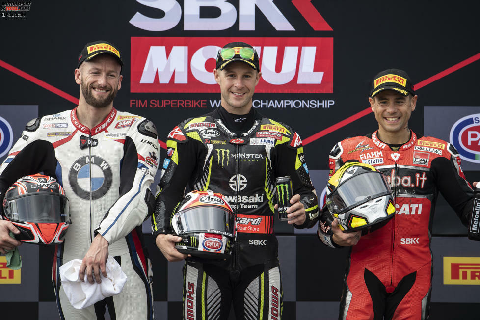 Tom Sykes, Jonathan Rea und Alvaro Bautista