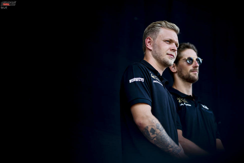 Kevin Magnussen (Haas) und Romain Grosjean (Haas) 