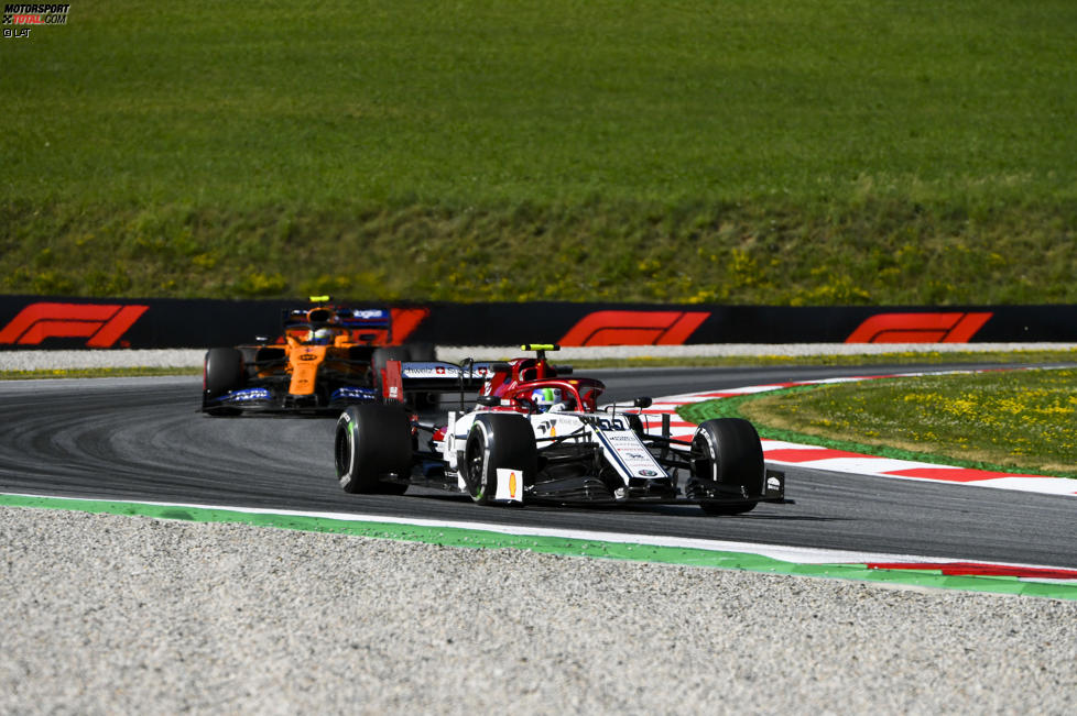 Antonio Giovinazzi (Alfa Romeo) und Lando Norris (McLaren) 
