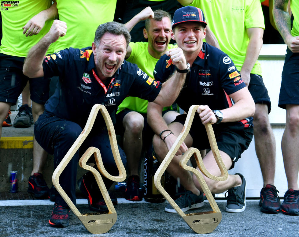 Christian Horner und Max Verstappen (Red Bull) 