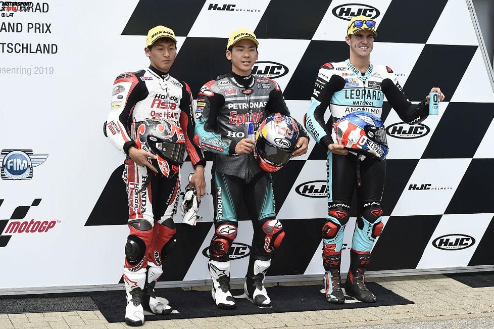 Ayumu Sasaki (Petronas Sprinta), Kaito Toba (Honda Asia) und Marcos Ramirez 