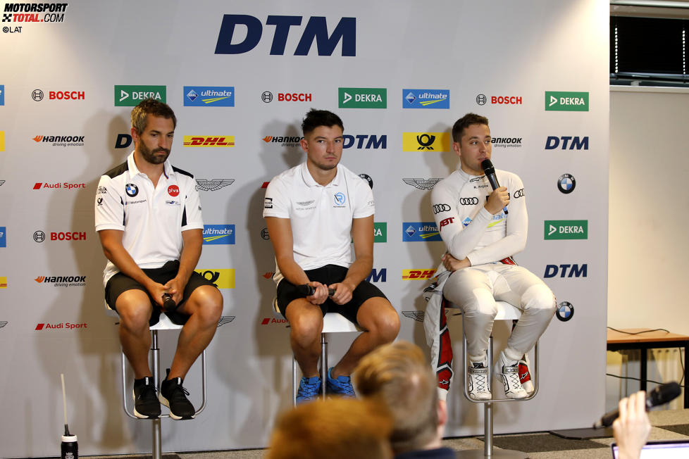 Timo Glock (RMG-BMW), Jake Dennis (R-Motorsport Aston Martin) und Robin Frijns (Abt-Audi) 