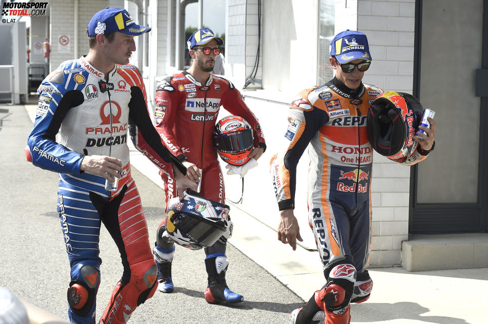 Marc Marquez (Honda), Jack Miller (Pramac) und Andrea Dovizioso (Ducati) 