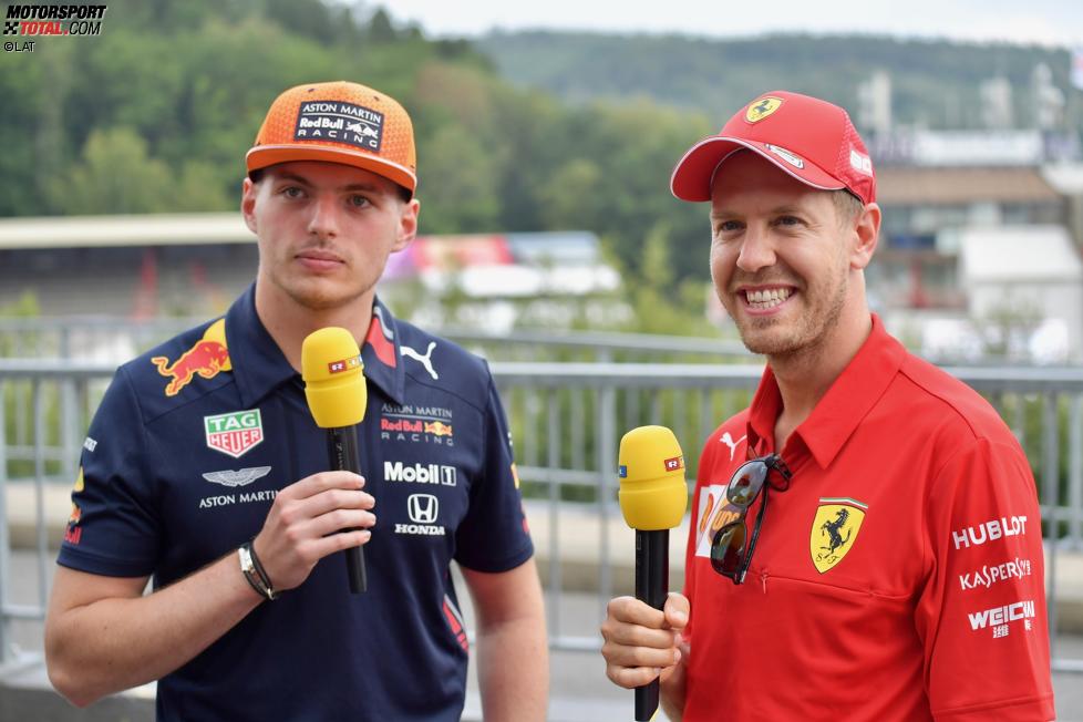 Sebastian Vettel (Ferrari) und Max Verstappen (Red Bull) 