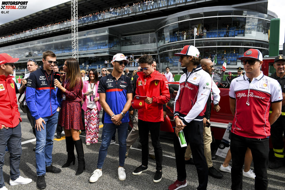 Daniil Kwjat (Toro Rosso), Pierre Gasly (Toro Rosso), Charles Leclerc (Ferrari), Antonio Giovinazzi (Alfa Romeo) und Kimi Räikkönen (Alfa Romeo) 