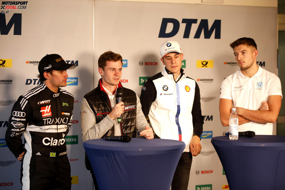 Pietro Fittipaldi (WRT ), Jonathan Aberdein (WRT ), Sheldon van der Linde (RBM-BMW) und Jake Dennis (R-Motorsport Aston Martin) 