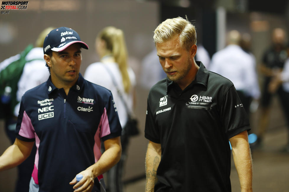 Sergio Perez (Racing Point) und Kevin Magnussen (Haas) 