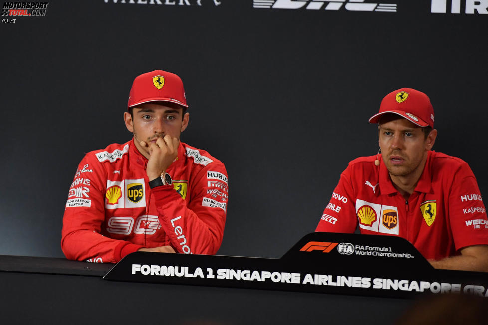 Charles Leclerc (Ferrari) und Sebastian Vettel (Ferrari) 