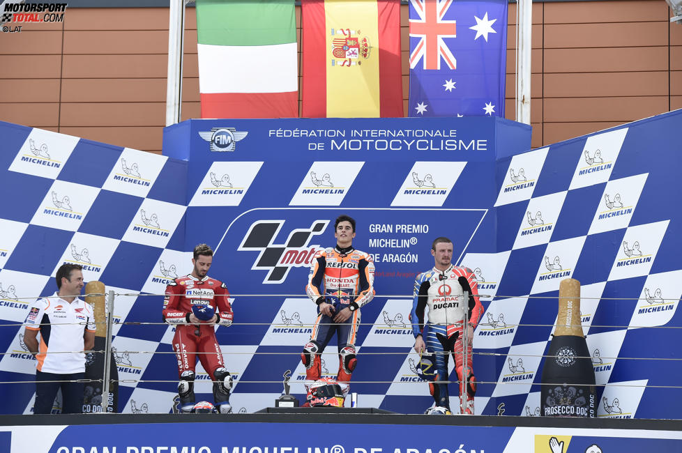 Marc Marquez (Honda), Andrea Dovizioso (Ducati) und Jack Miller (Pramac) 