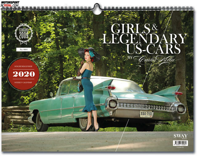 Auf dem Titel: Das international bekannte Pin-up Model Miss Stacey aus Slowenien
zusammen mit einem 1959er Cadillac Sedan DeVille.