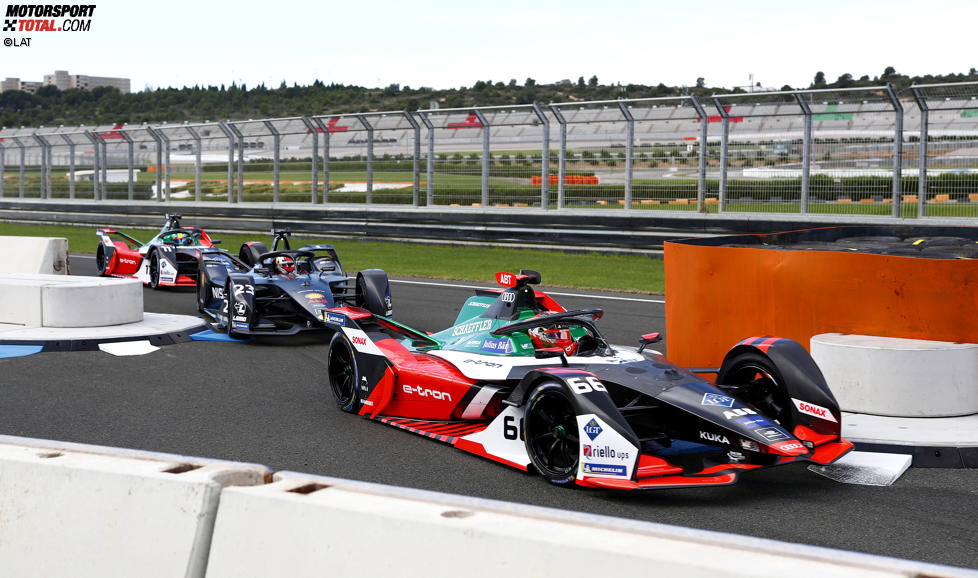 Daniel Abt (Audi), Sebastien Buemi (Nissan e.dams), Lucas di Grassi (Audi) 