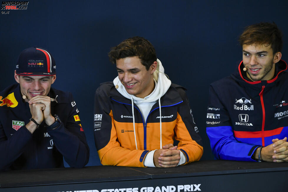 Max Verstappen (Red Bull), Lando Norris (McLaren) und Pierre Gasly (Toro Rosso) 