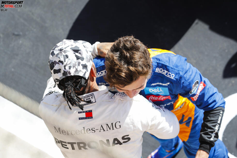 Lewis Hamilton (Mercedes) und Lando Norris (McLaren) 