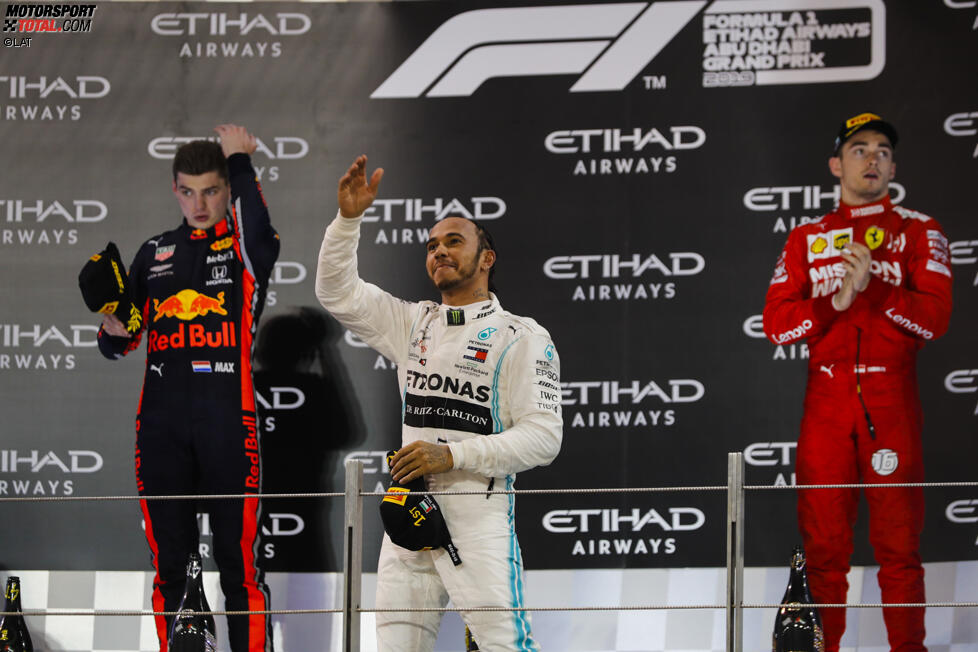 Max Verstappen (Red Bull), Lewis Hamilton (Mercedes) und Charles Leclerc (Ferrari) 