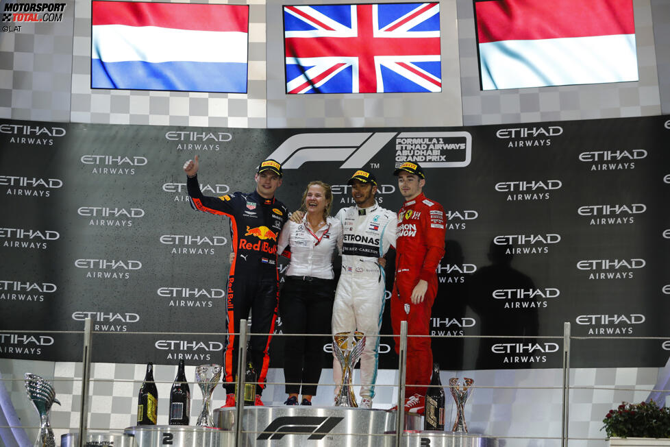 Max Verstappen (Red Bull), Lewis Hamilton (Mercedes) und Charles Leclerc (Ferrari) 