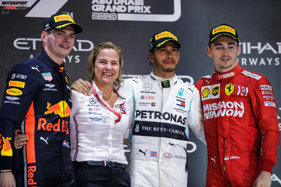 Max Verstappen (Red Bull), Lewis Hamilton (Mercedes) und Charles Leclerc (Ferrari) 