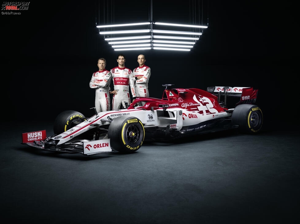 Kimi Räikkönen, Antonio Giovinazzi und Robert Kubica (Alfa Romeo)