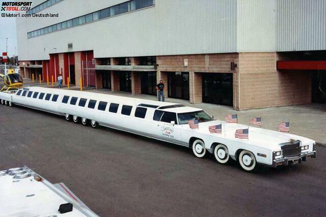 Das längste Auto der Welt ist ein Cadillac Eldorado mit 26 Rädern