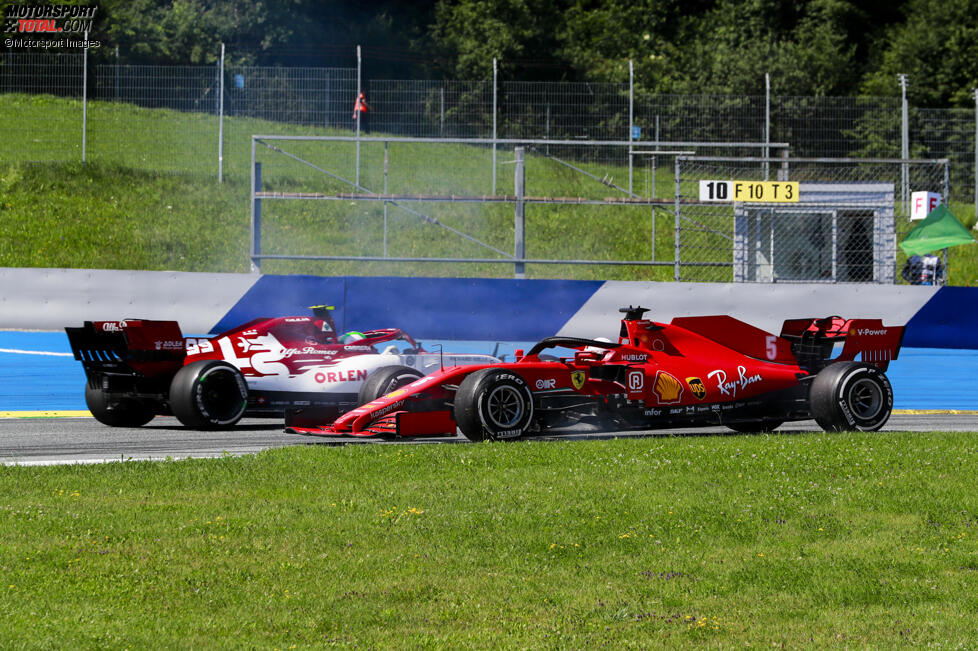 Sebastian Vettel (Ferrari), Carlos Sainz (McLaren) und Antonio Giovinazzi (Alfa Romeo) 
