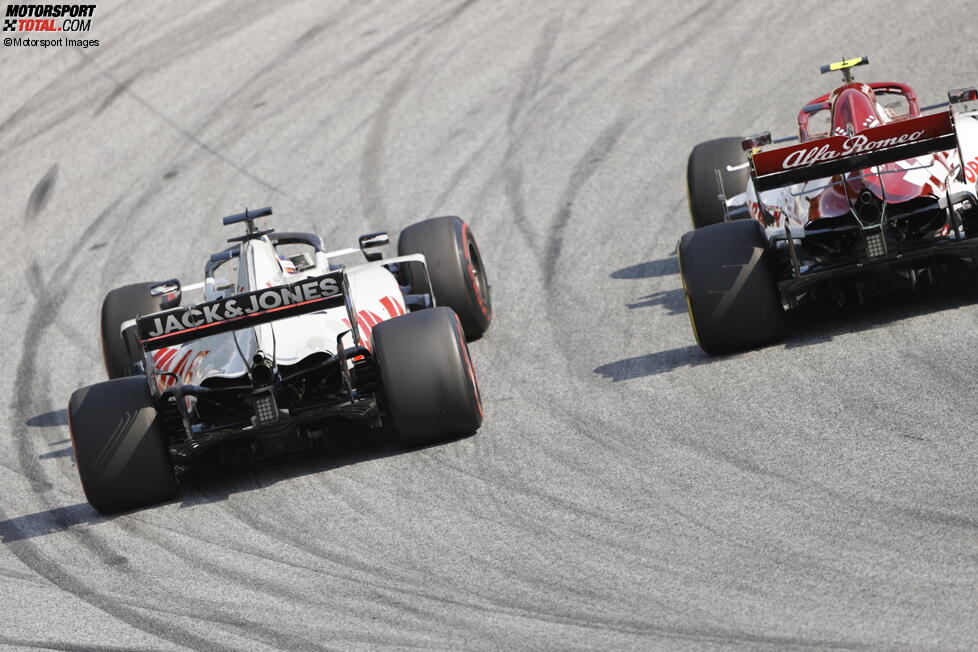 Antonio Giovinazzi (Alfa Romeo) und Romain Grosjean (Haas) 