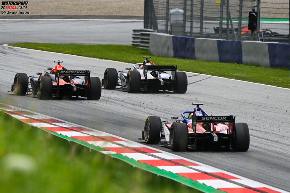 Luca Ghiotto (Hitech), Nobuharu Matsushita (MP Motorsport) und Giuliano Alesi (HWA) 