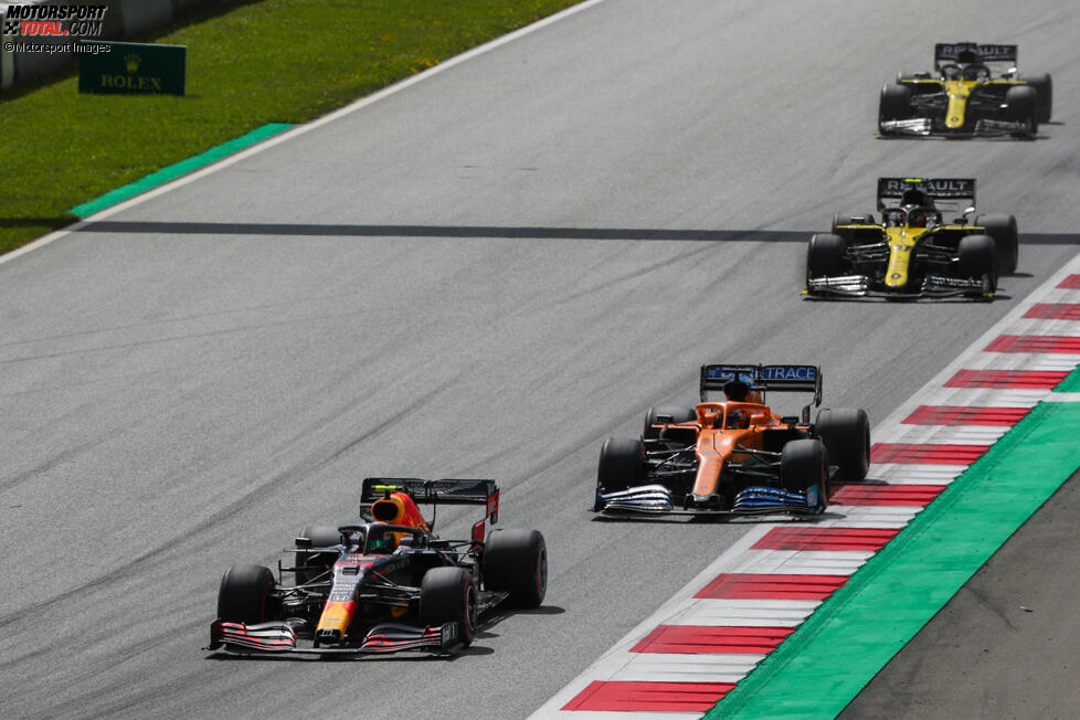 Alexander Albon (Red Bull), Carlos Sainz (McLaren), Esteban Ocon (Renault) und Daniel Ricciardo (Renault) 