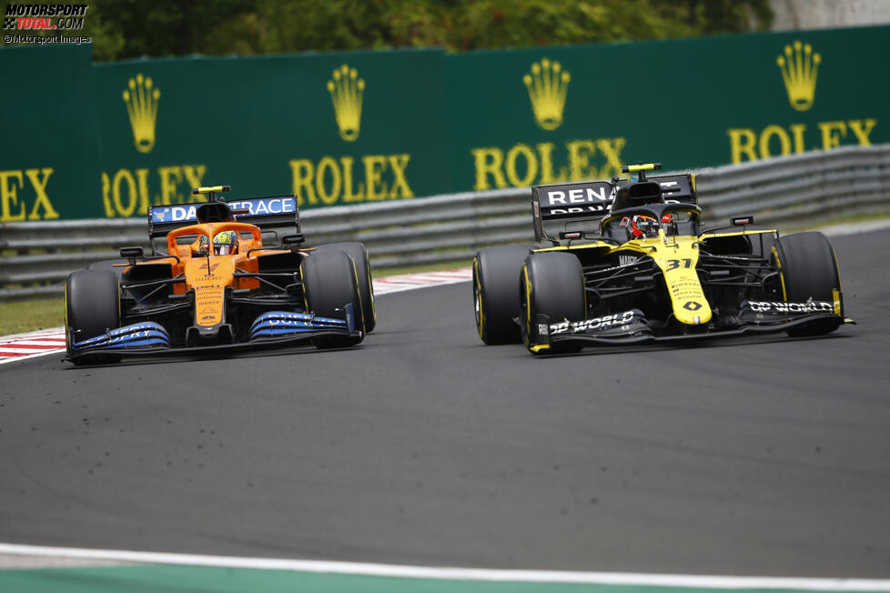 Esteban Ocon (Renault) und Lando Norris (McLaren) 