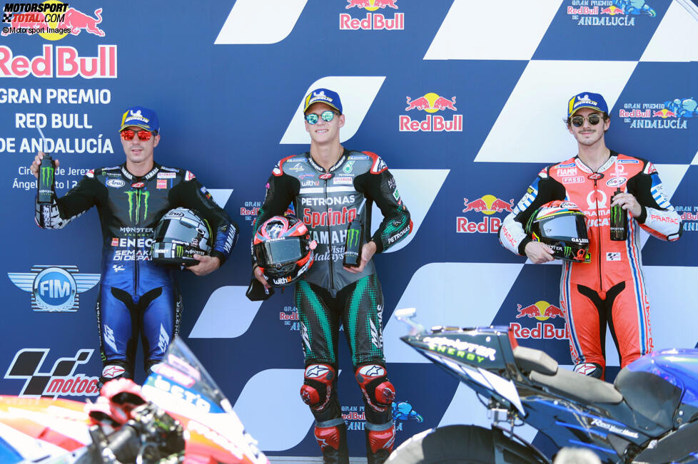 Fabio Quartararo (Petronas), Maverick Vinales (Yamaha) und Francesco Bagnaia (Pramac) 