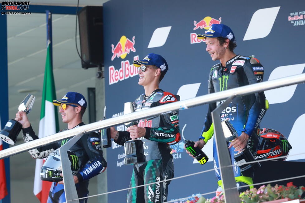 Maverick Vinales, Fabio Quartararo und Valentino Rossi 