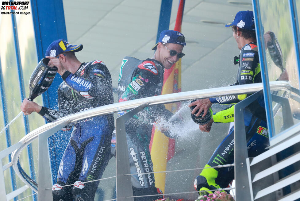 Maverick Vinales, Fabio Quartararo und Valentino Rossi 