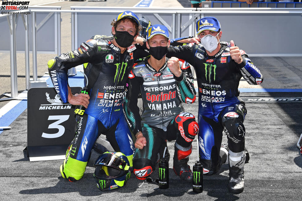 Maverick Vinales, Fabio Quartararo und Valentino Rossi 