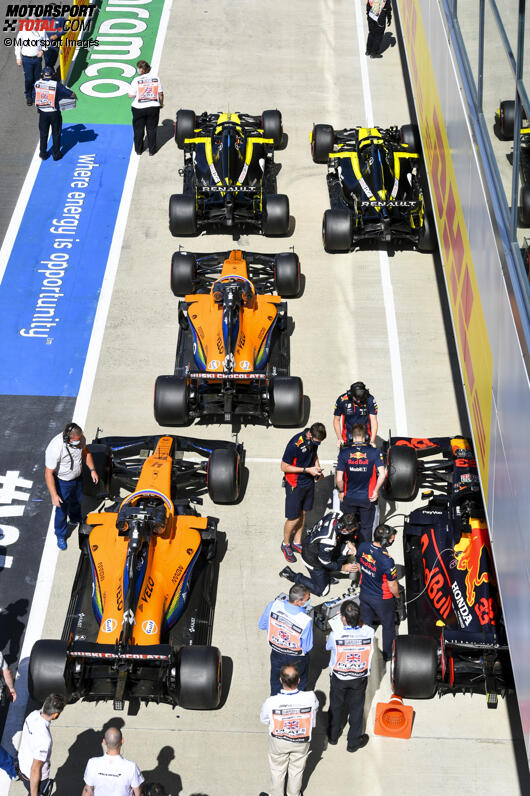 Daniel Ricciardo (Renault), Esteban Ocon (Renault), Carlos Sainz (McLaren), Lando Norris (McLaren) und Max Verstappen (Red Bull) 