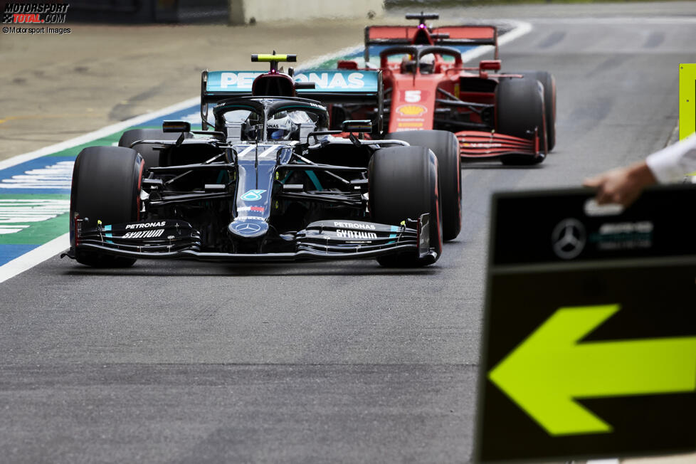 Valtteri Bottas (Mercedes) und Sebastian Vettel (Ferrari) 