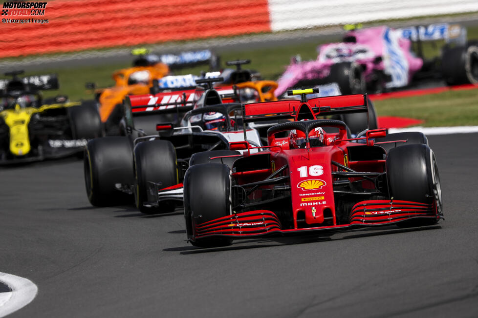 Charles Leclerc (Ferrari), Romain Grosjean (Haas) und Daniel Ricciardo (Renault) 