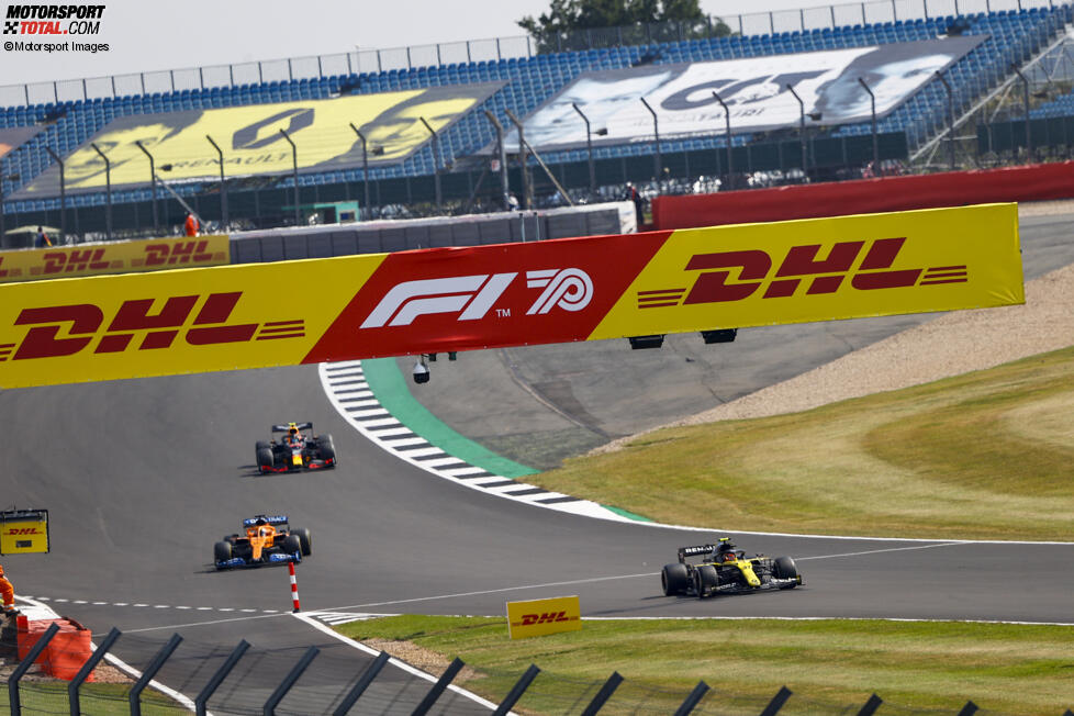 Esteban Ocon (Renault), Carlos Sainz (McLaren) und Alexander Albon (Red Bull) 